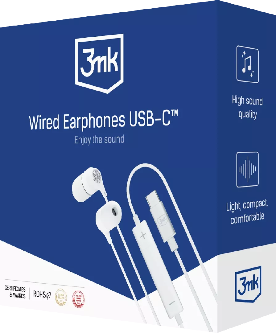 3MK Wired USB-C Headset In-ear Calls/Music
