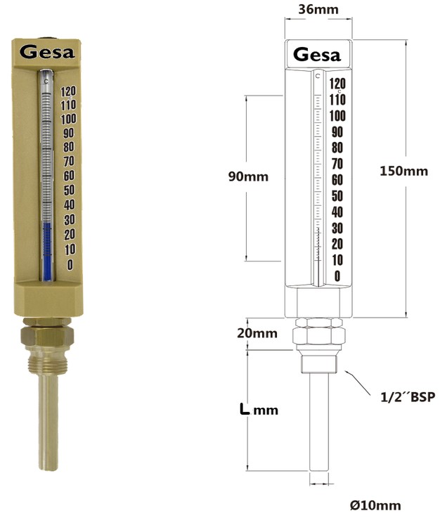 -40+60oC L=63x10 Spirta term.A-150 G1/2