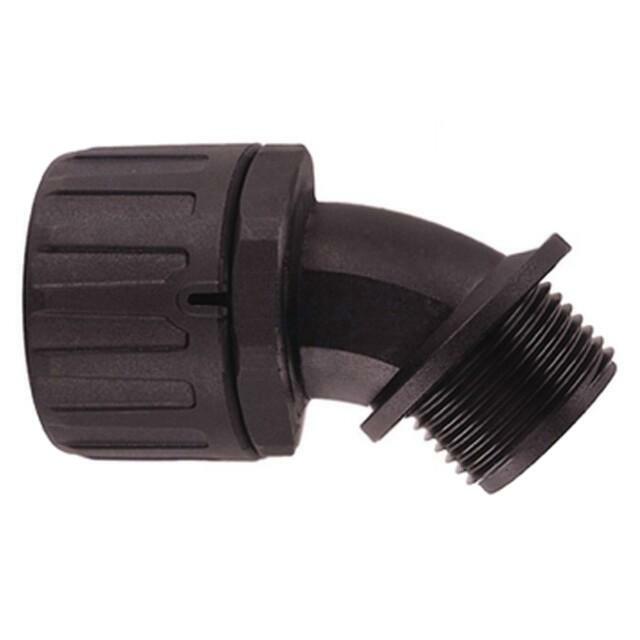 HELLERMANNTYTON 45° angled connector; Thread: metric
