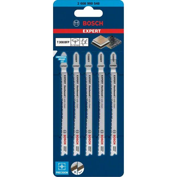 BOSCH 5  figūrzāģa asmeņi T308BFP Hardwood