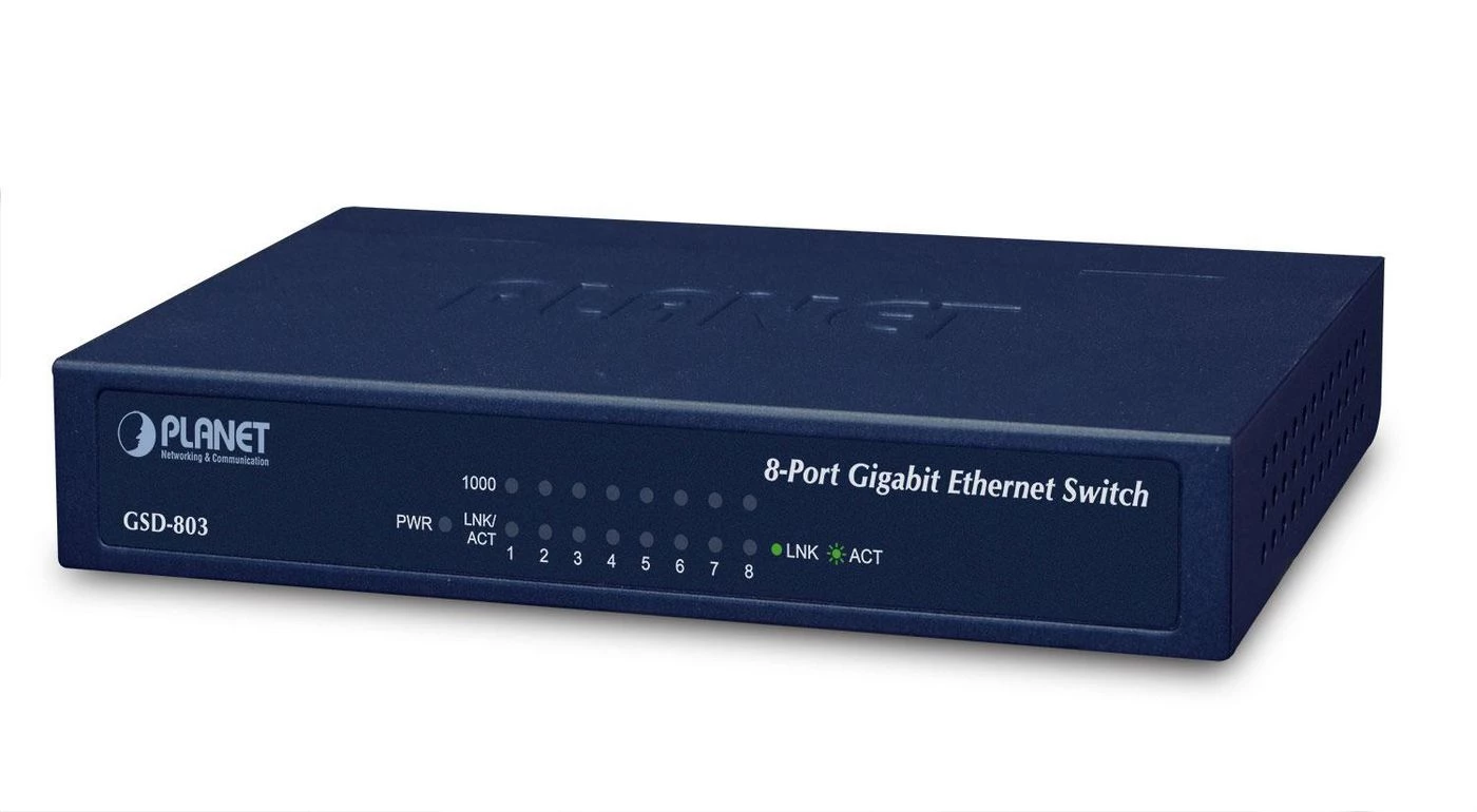 PLANET TECHNOLOGY CORP. PLANET 8-portu 10/100/1000Mbps
