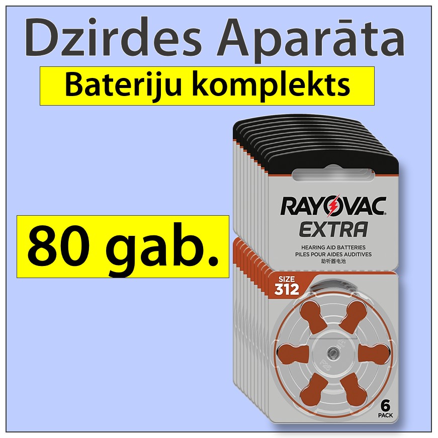 RAYOVAC 80 gab. SUPER EKONOMISKAIS Komplekts