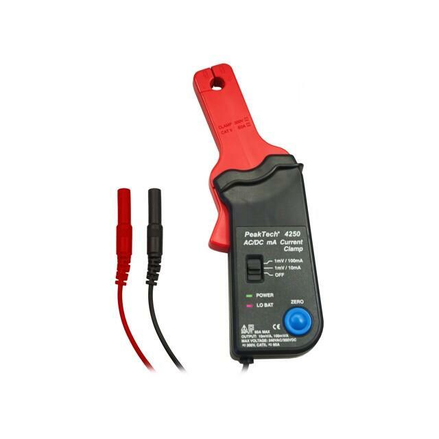 PEAKTECH AC/DC current clamp adapter; Øcable: