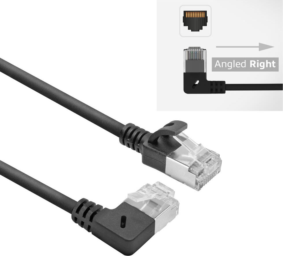ACT CAT6A U/FTP SLM R-ANG BK