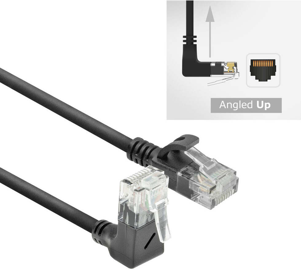 ACT CAT6A U/UTP SLIM U-ANG BK