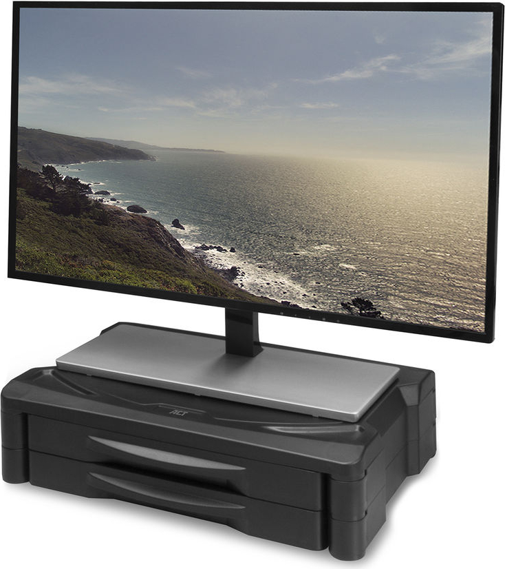 ACT MONITOR RISER WIDE, 2X DRAWER