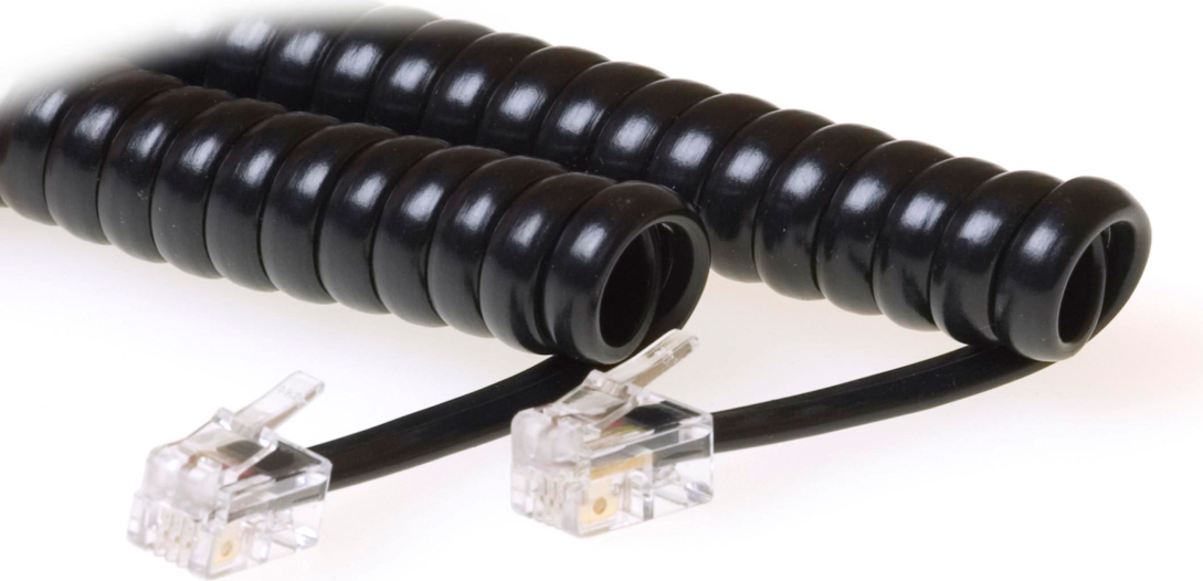 ACT RJ10-RJ10 COILED BLACK 1.50M