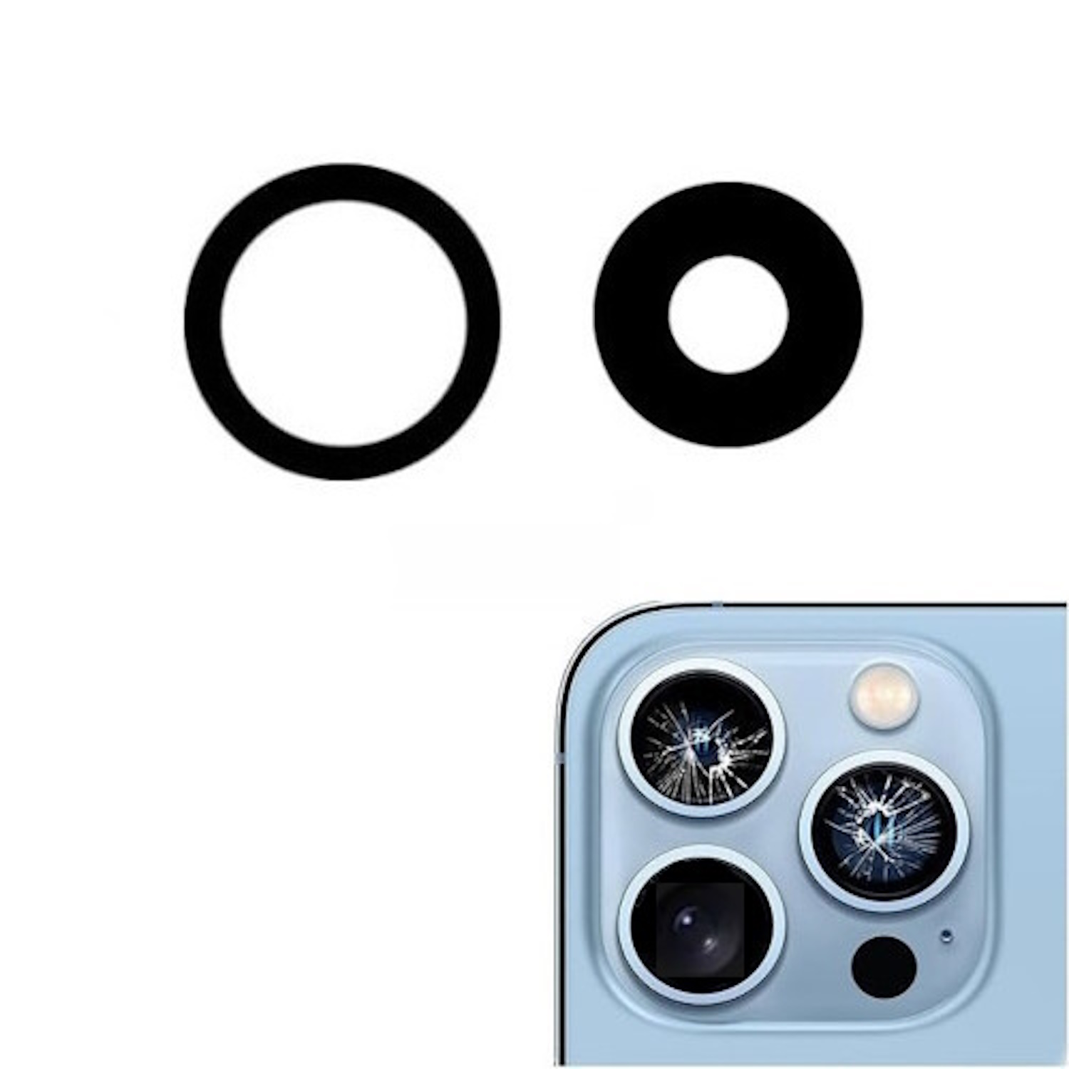 APPLE Aizmugurējās kameras stikla komplekts preks