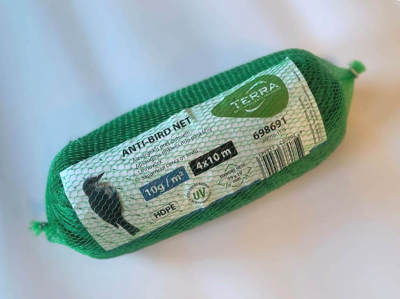 TERRA Aizsargtīkls pret putniem 10g/m2, 19x19mm