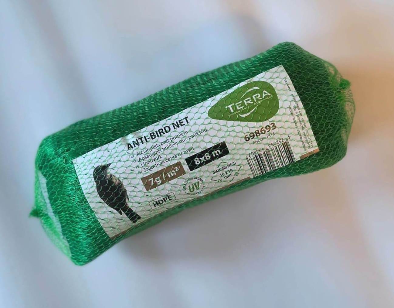TERRA Aizsargtīkls pret putniem 7g/m2, 19x19mm