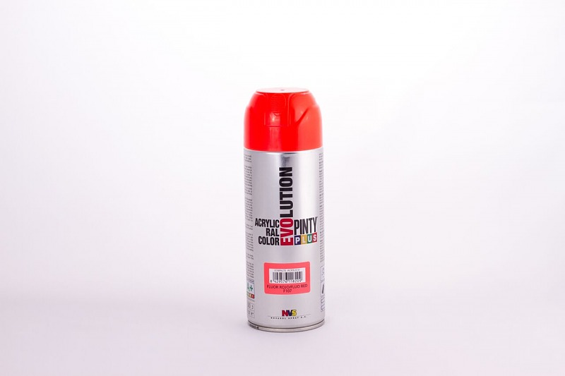 Akrila krāsa aerosolā fluorescējoša sarkana Evolution