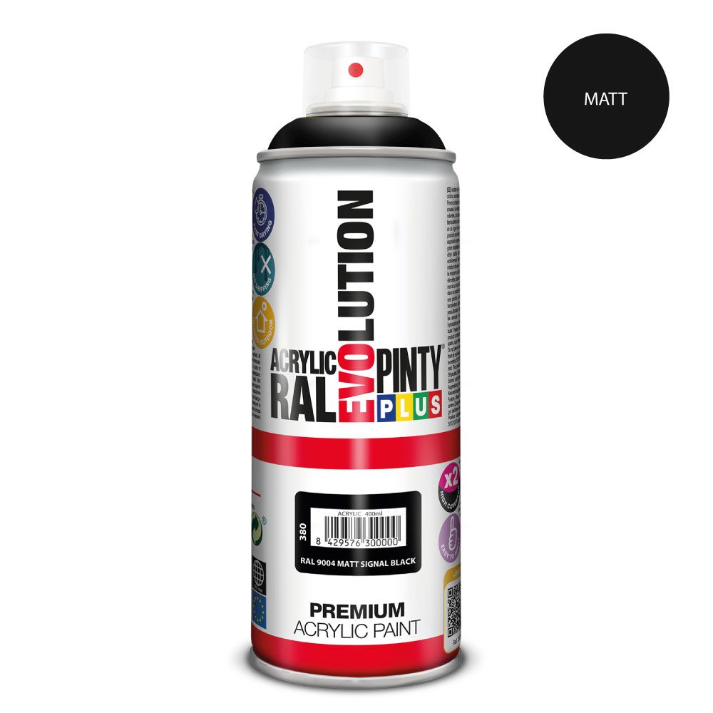 Akrila krāsa aerosolā melna matēta RAL
