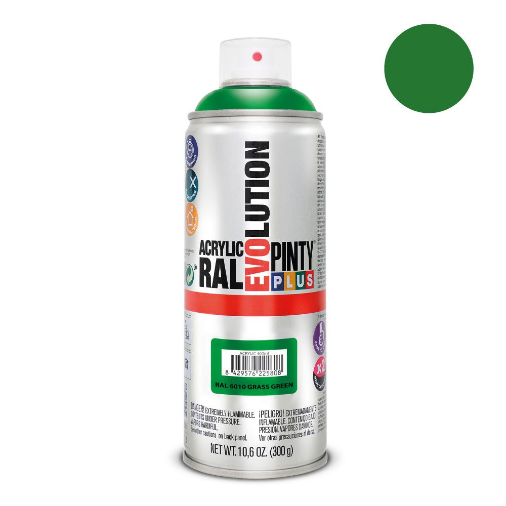 Akrila krāsa aerosolā zaļa RAL6010 Evolution