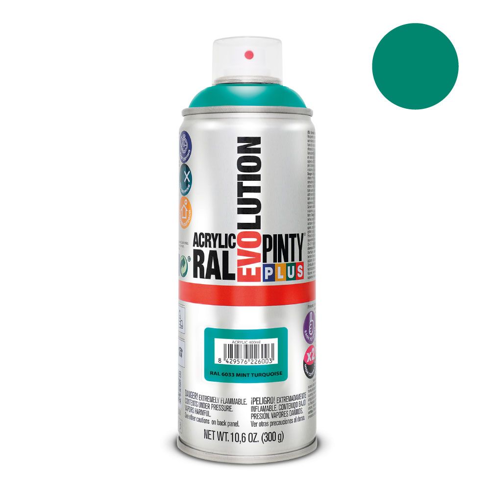 Akrila krāsa aerosolā zaļa RAL6033 Evolution