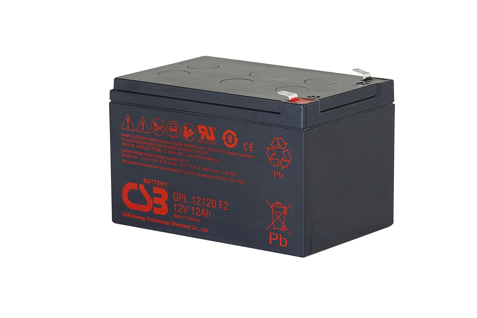 CSB BATTERY Akumulators 12V 12Ah Pb