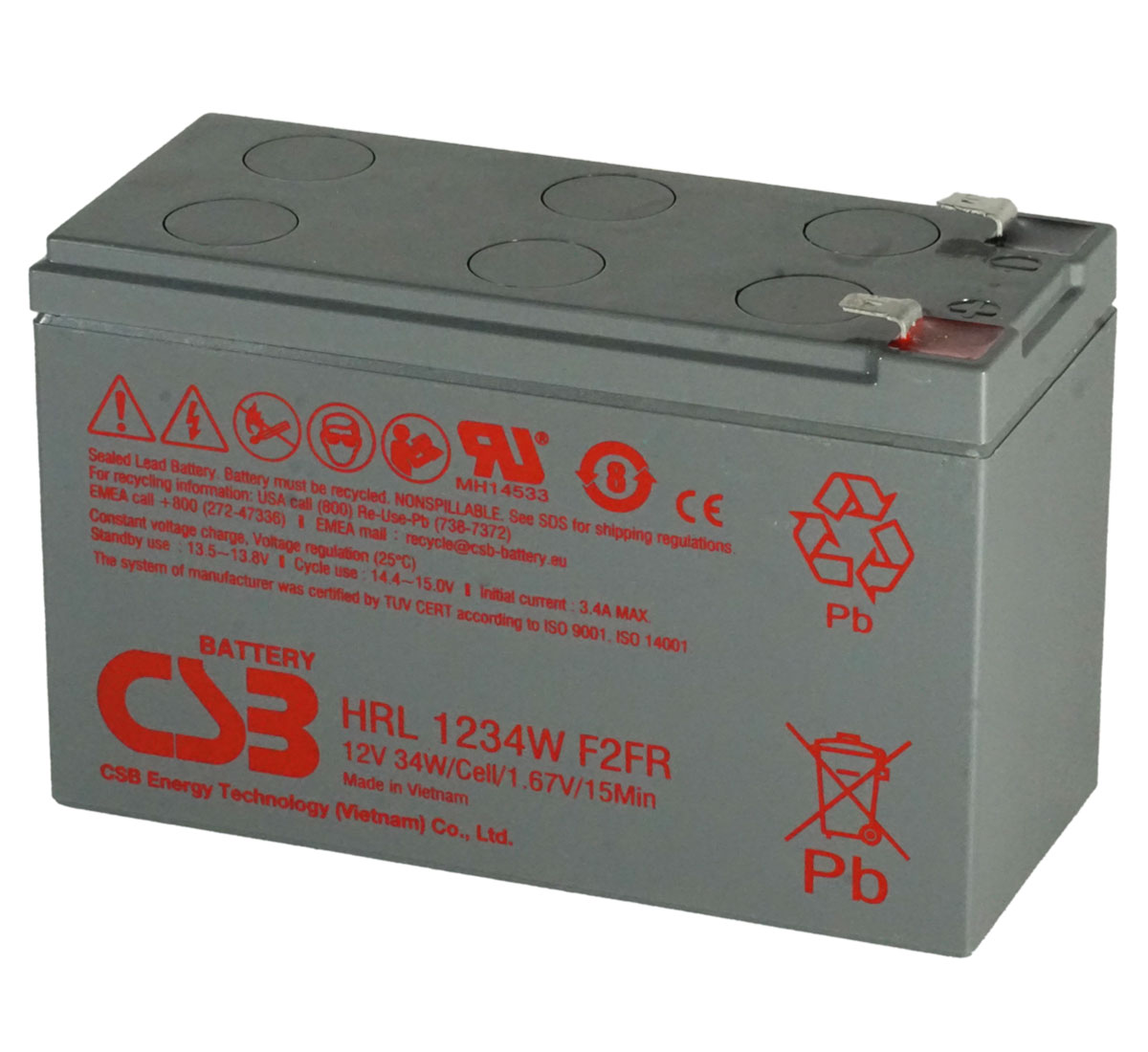 CSB BATTERY Akumulators 12V 34W 9Ah