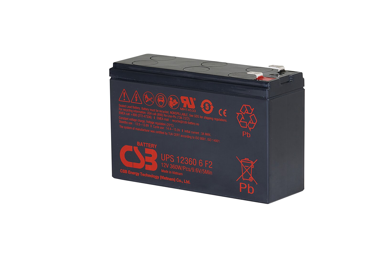 CSB BATTERY Akumulators 12V 360W Pb