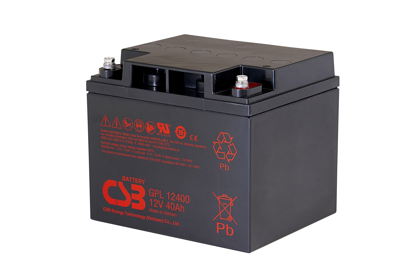 CSB BATTERY Akumulators 12V 40Ah Pb