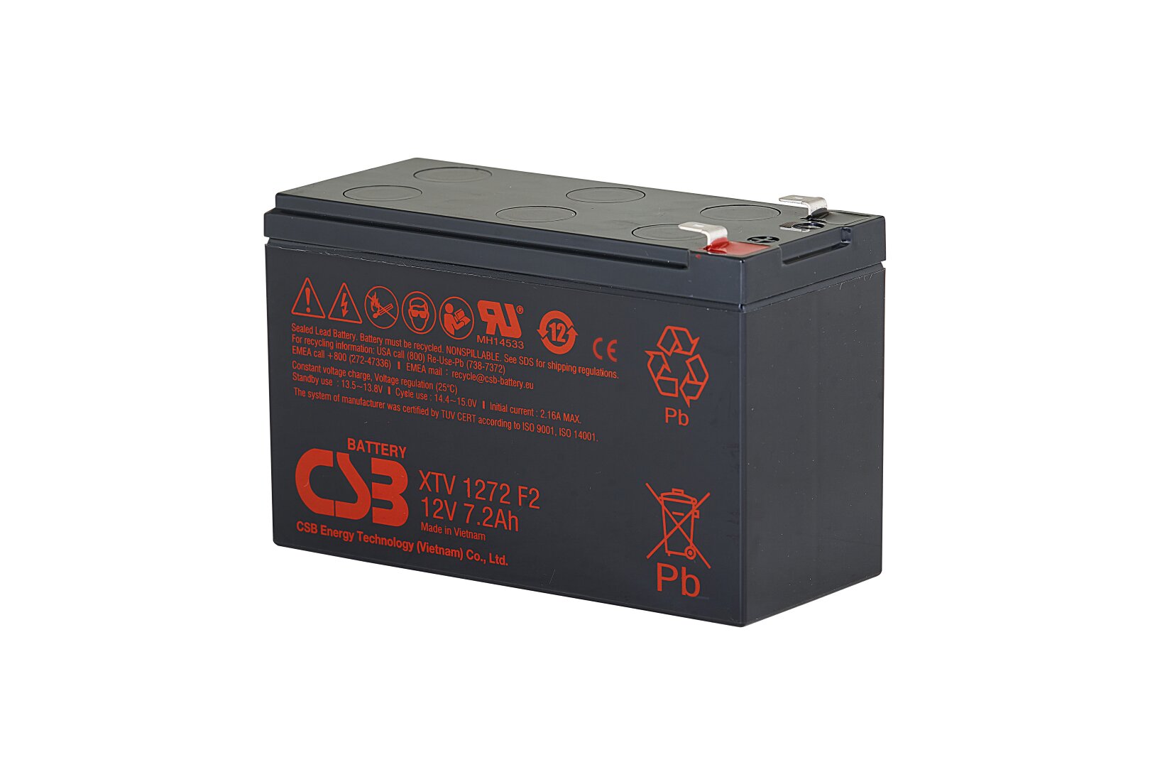 CSB BATTERY Akumulators 12V 7.2Ah