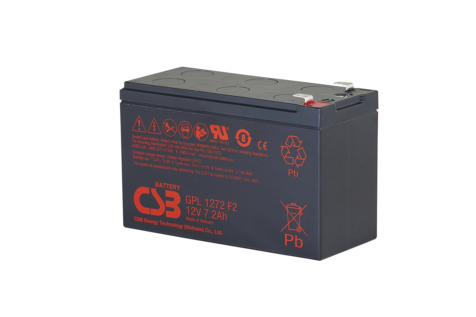 CSB BATTERY Akumulators 12V 7.2Ah