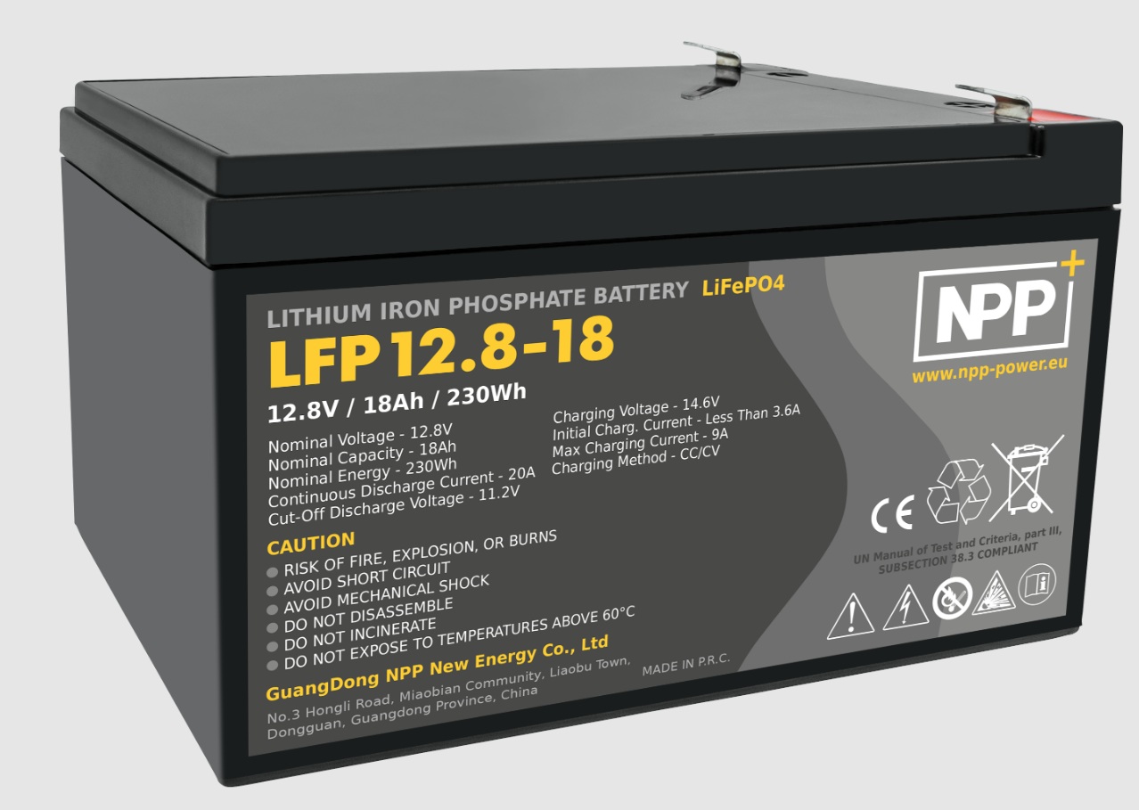 Akumulators LiFePO4 12,8 V 18Ah