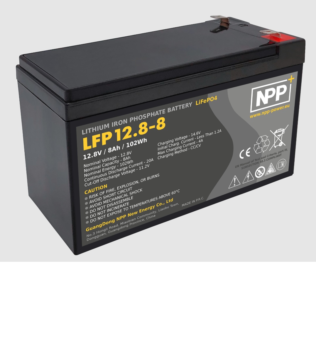 Akumulators LiFePO4 12,8 V 8Ah