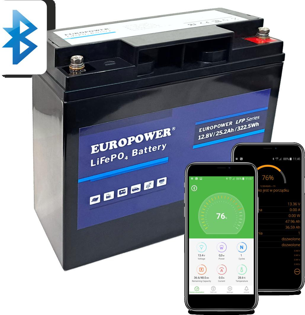Akumulators LiFePO4 EUROPOWER sērija LFP 12