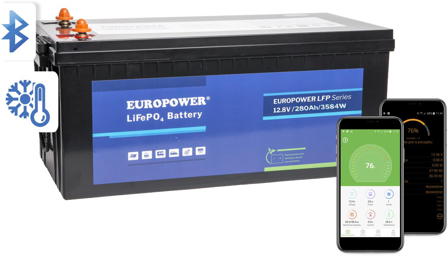 Akumulators LiFePO4 EUROPOWER sērija LFP 12