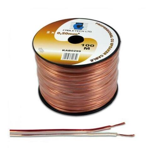 CABLETECH Akustikas vads 2x0.2mm² bezkrāsas