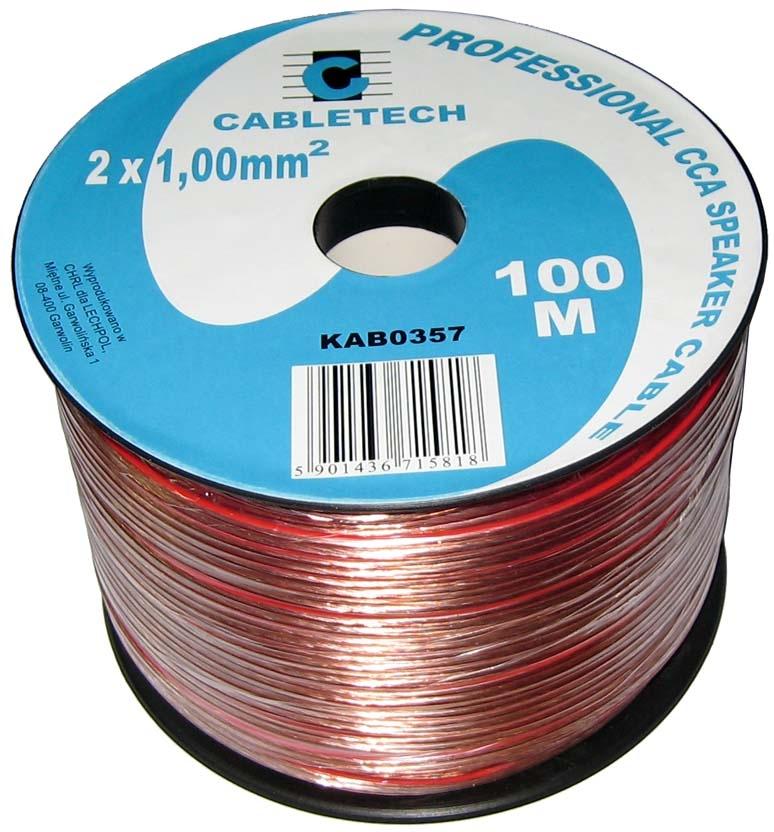 CABLETECH Akustikas vads 2x1.0mm² dzidrs