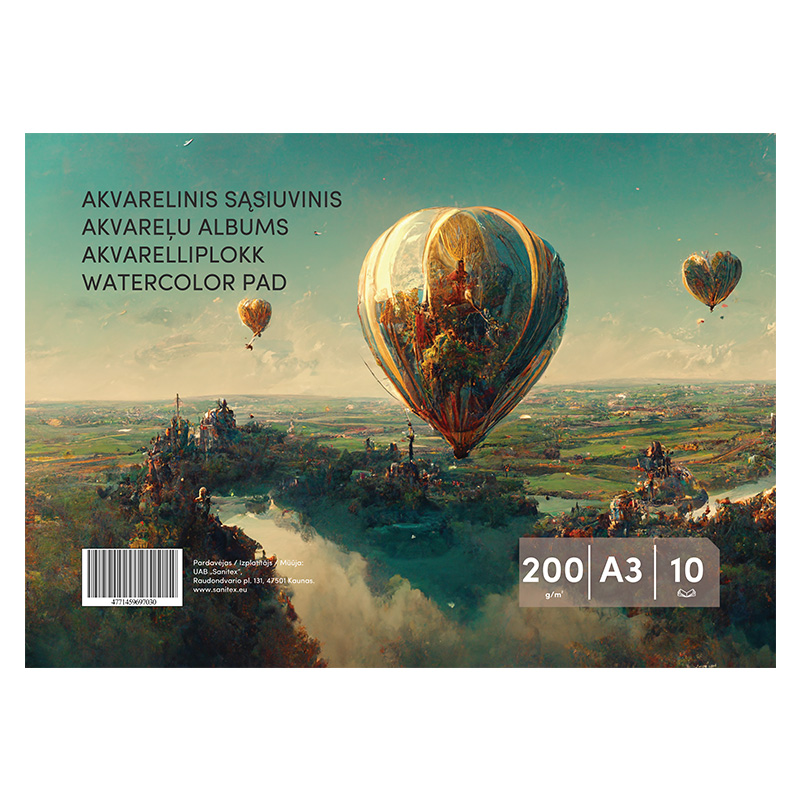 SMLT Akvareļa papīrs, A3, 200g 10lpp
