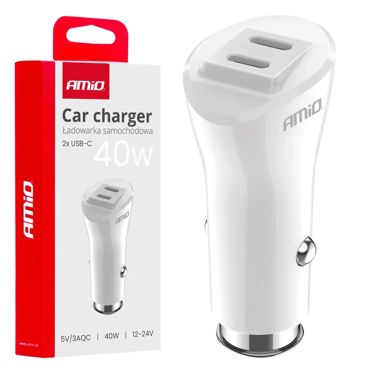 AMiO AMiO-03884 auto lādētājs | 40W