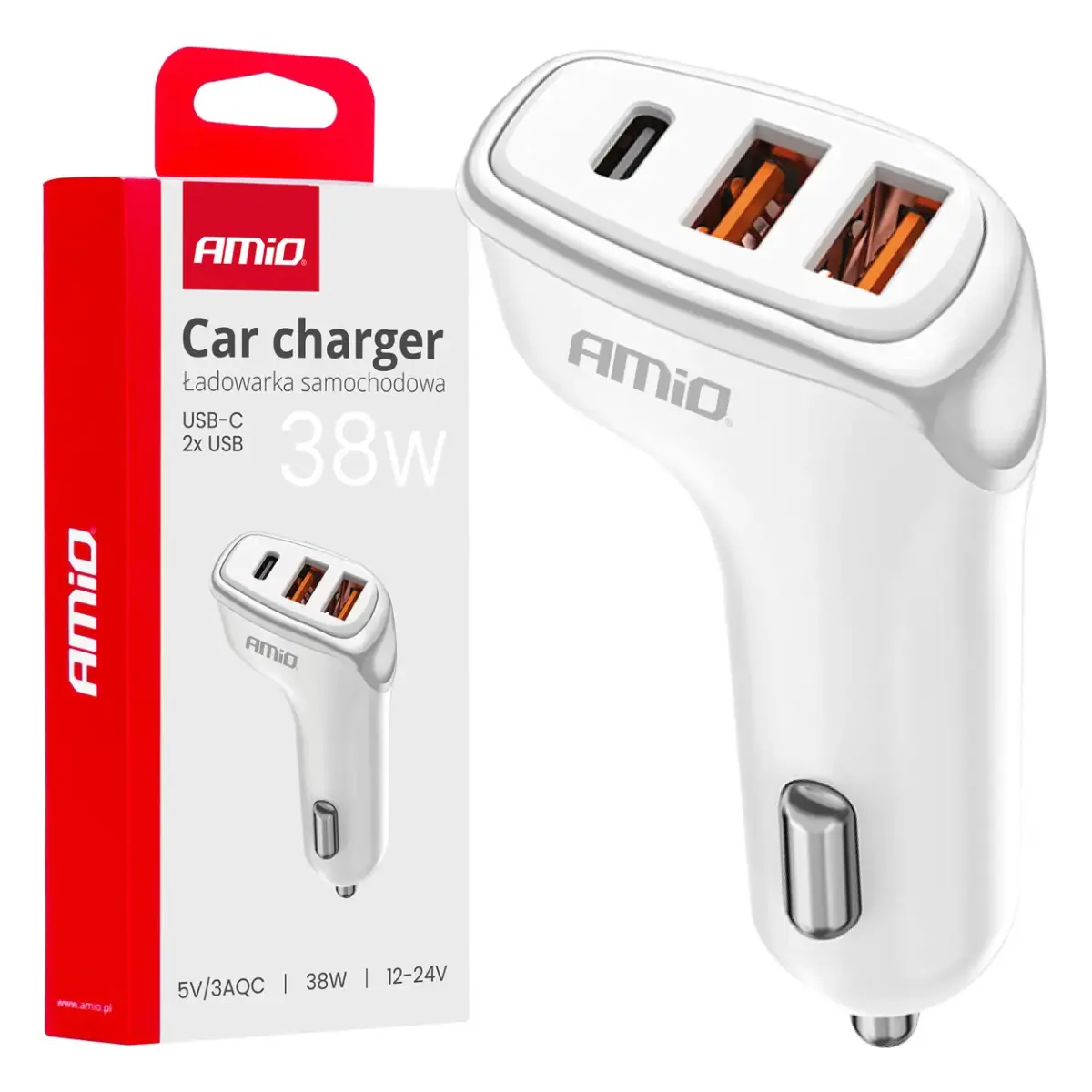 AMiO AMiO-03886 auto lādētājs | 38W