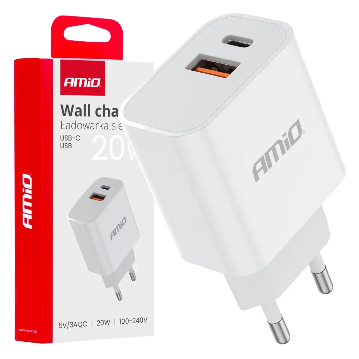 AMiO PRO-09 tīkla lādētājs | 20W