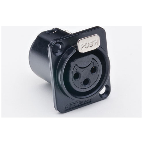 Amphenol XLR-3 AC CHASSIS FEMALE BK