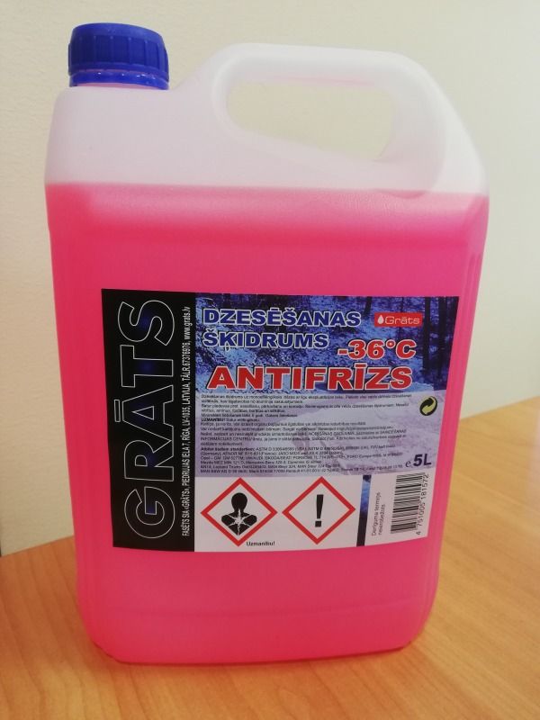 Antifrīzs sarkans - 36C° 5L GRATS