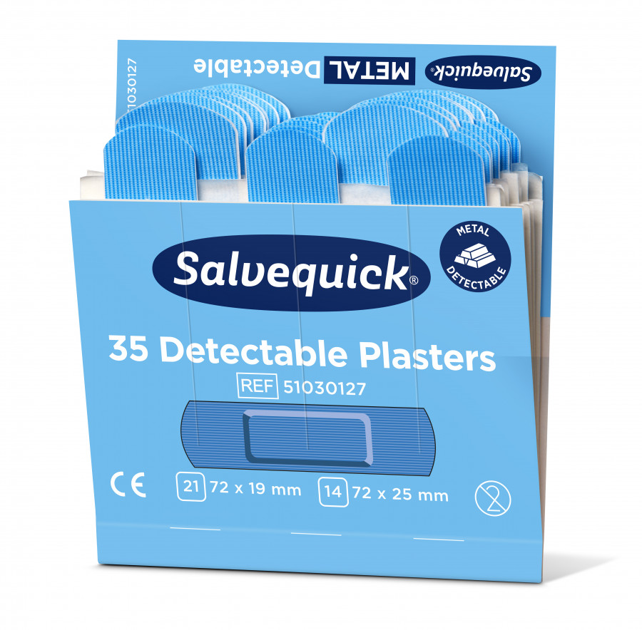 Ar detektoru atrodami plāksteri, zili, 35