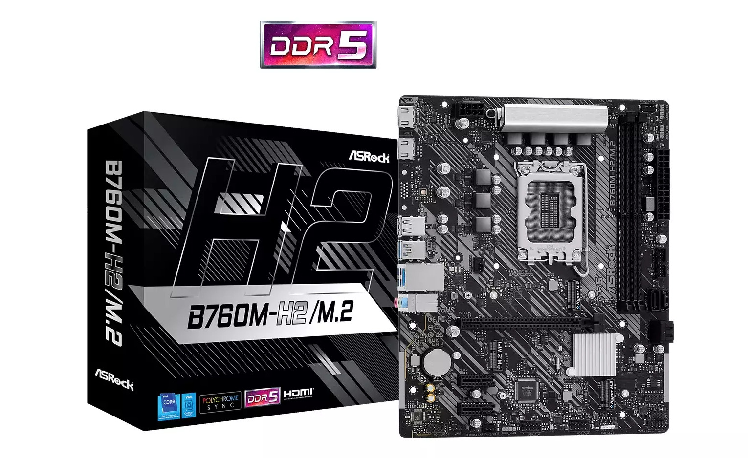 Pagrindinė plokštė ASRock B760M-H2/M.2 DDR5