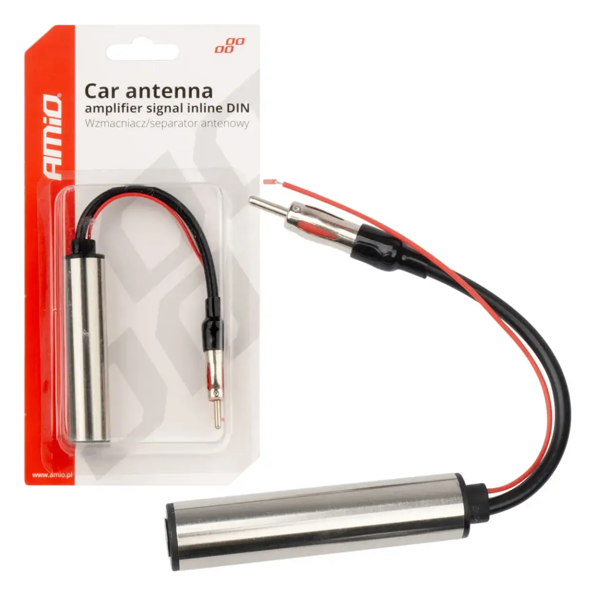 Auto antenas signāla pastiprinātājs, taisns, DIN