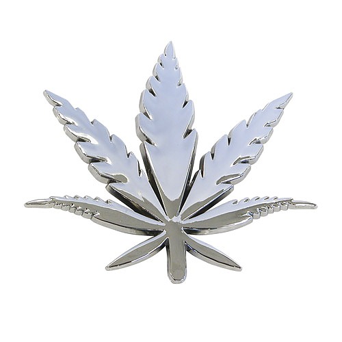 Auto dekoratīva hromēta uzlīme - weed