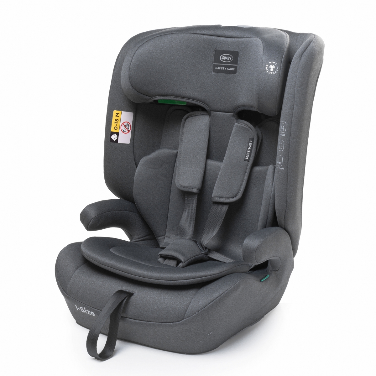 Autosēdeklis ROCKET graphite, 76-150 cm (non-Isofix)