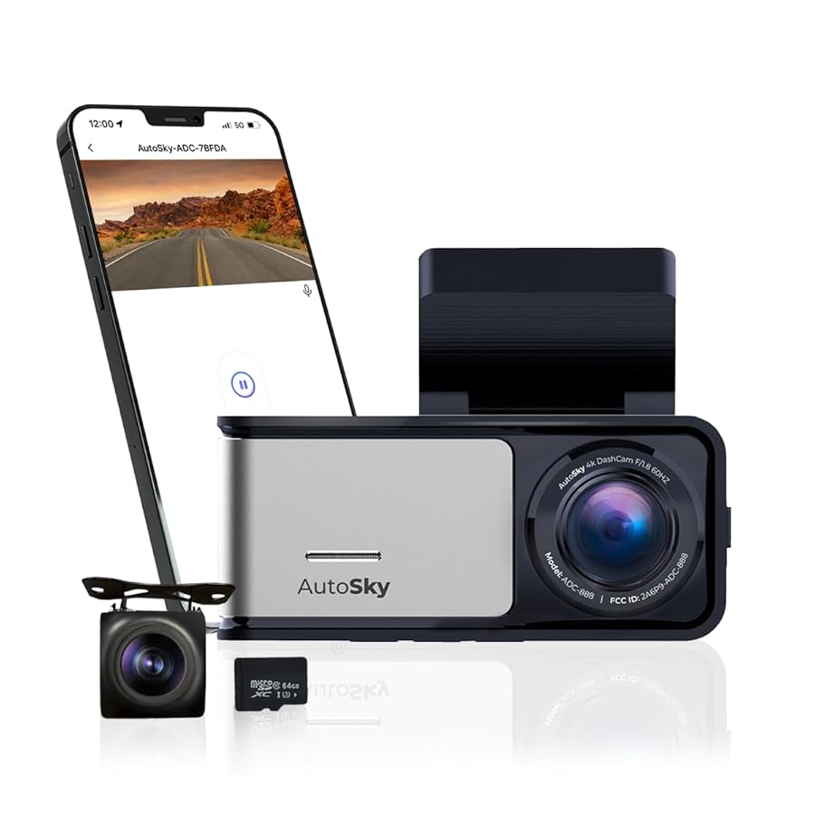 AutoSky 4K Dash Cam Pro Front
