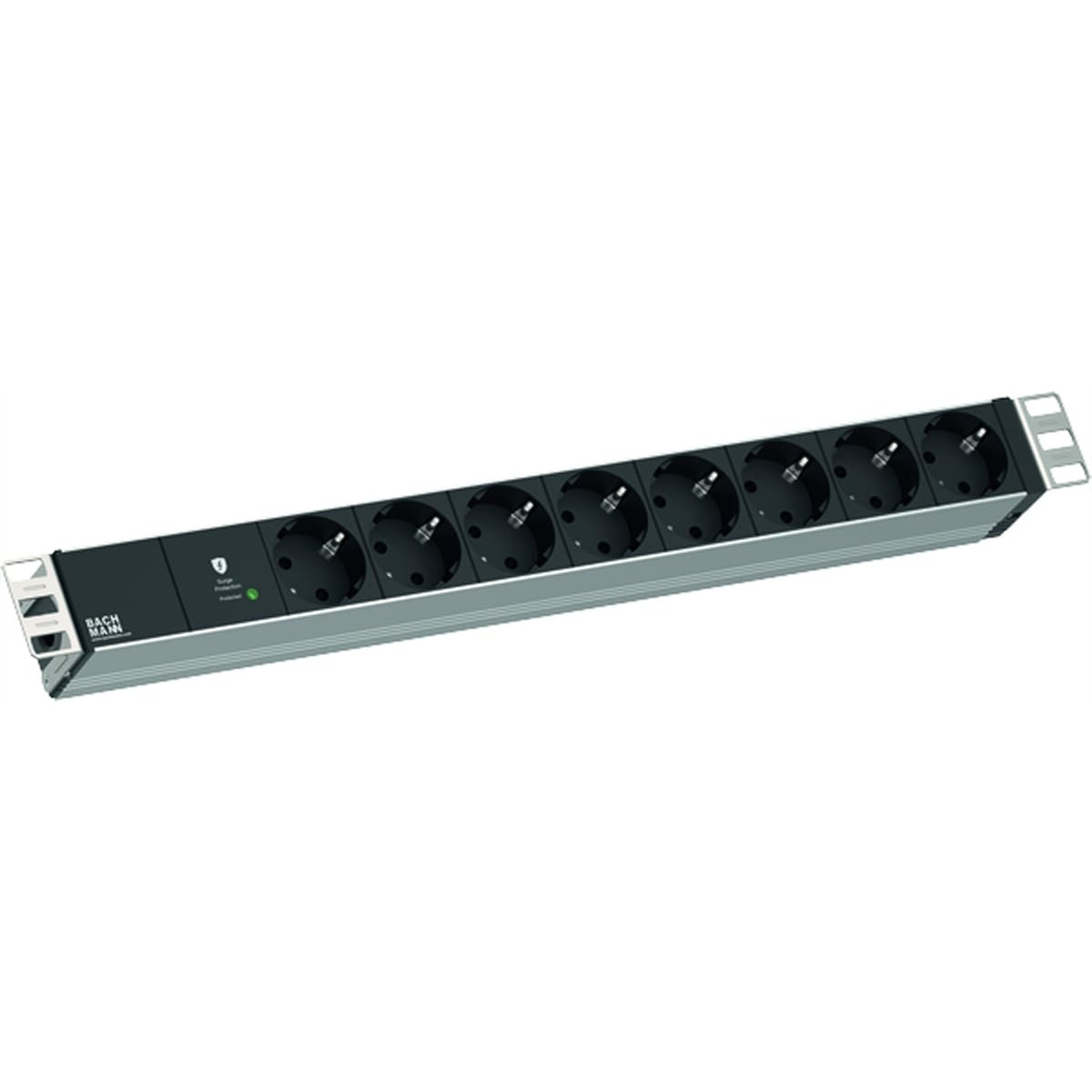 Bachmann 19" 1U 8xCEE7/3 RAL7035 1xSPD-Plus