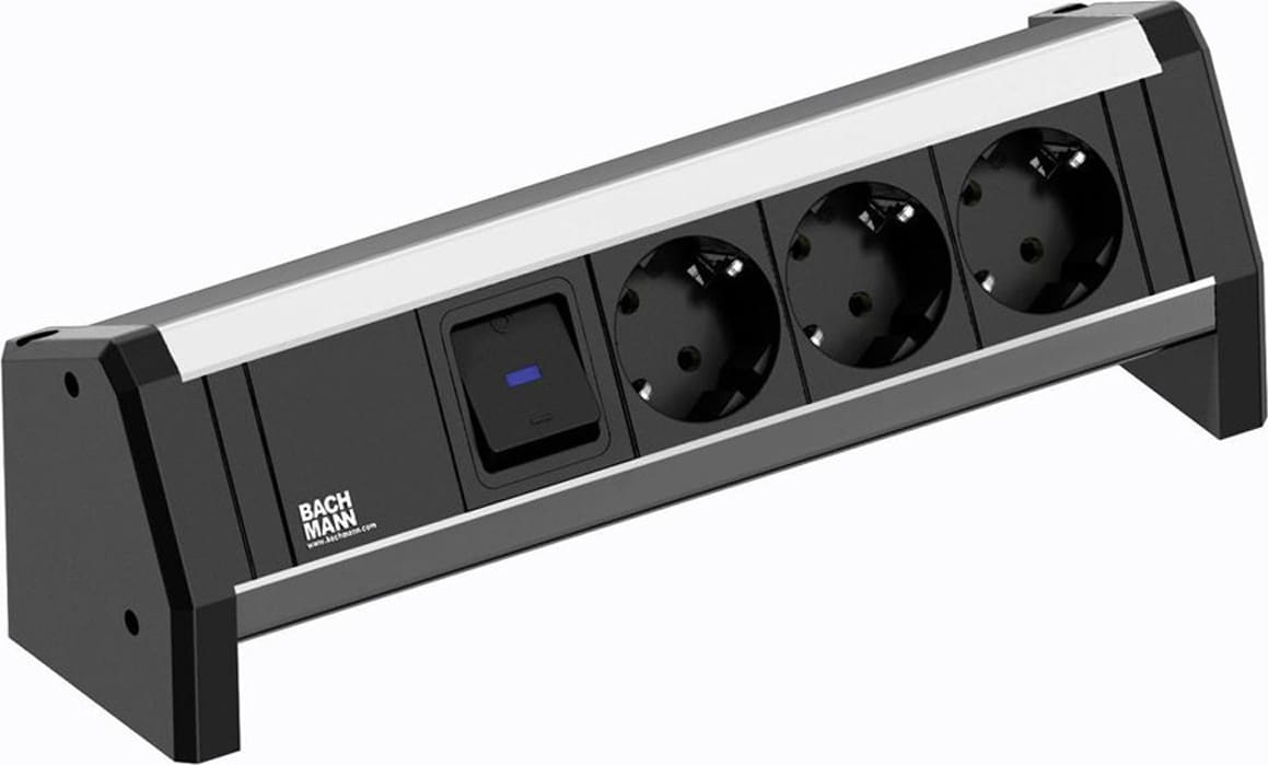 Bachmann Desk 3x earthing contact, switch