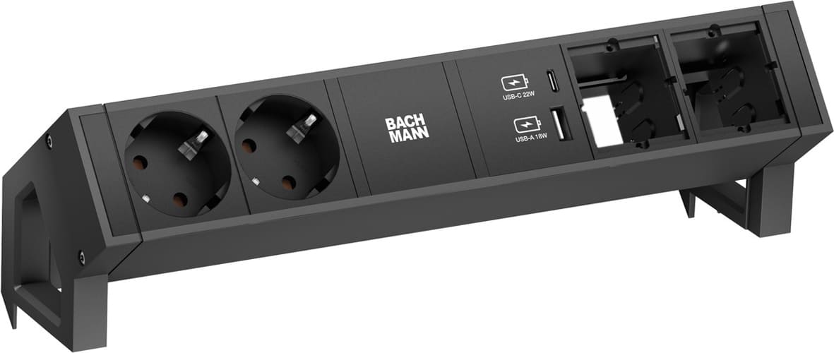 Bachmann DESK2 2xCEE7/3, USB-Charger A/C, 2xCM