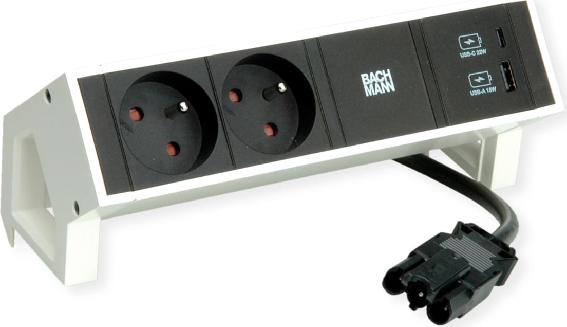 Bachmann DESK2 2xUTE 1xUSB A/C 22W