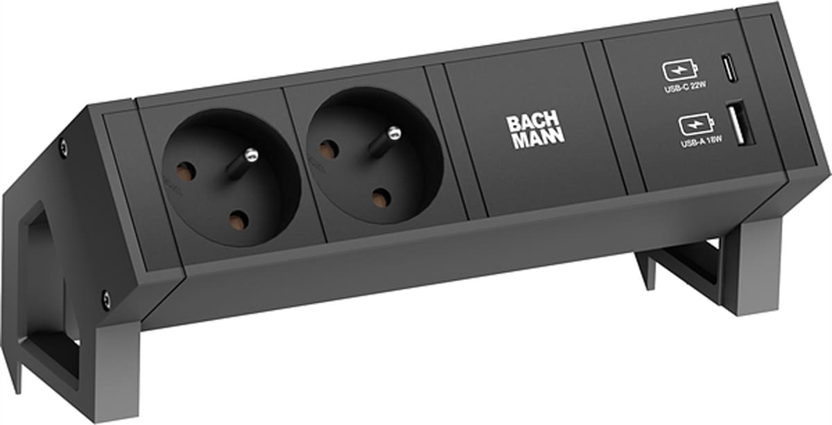 Bachmann DESK2 2xUTE 1xUSB A/C 22W