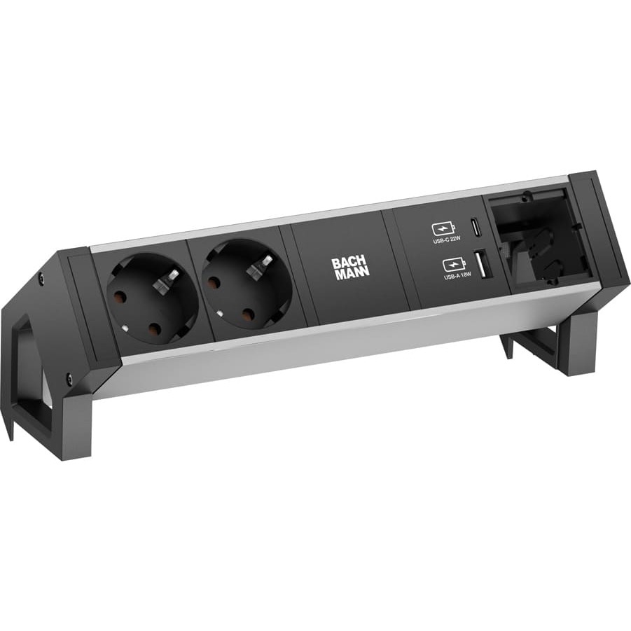 Bachmann DESK2 ALU BLACK 2xProtect.USB