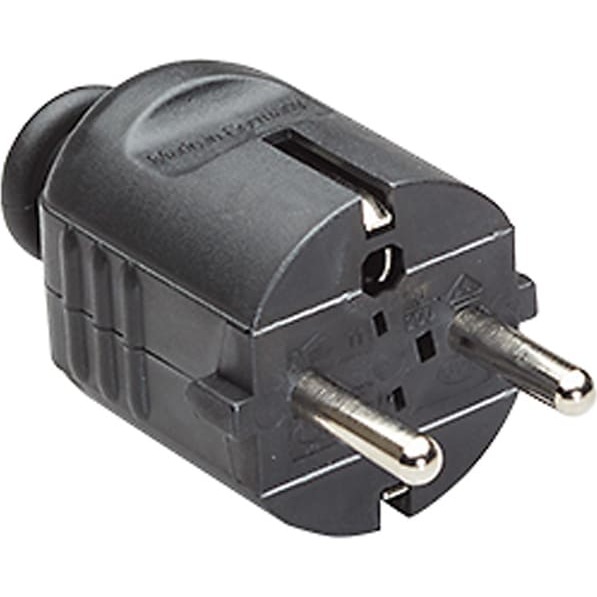 Bachmann earthing contact plug, black unbreakable
