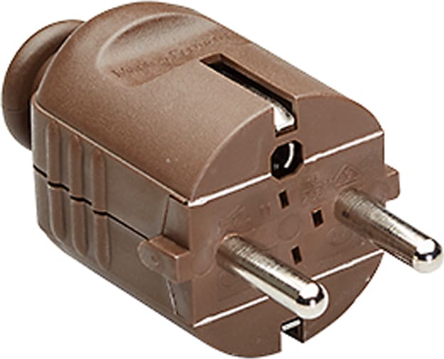 Bachmann earthing contact plug, brown break-proof